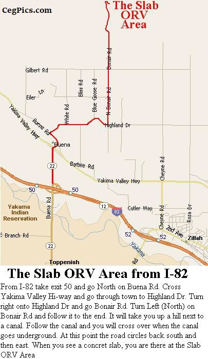 Map to the Slab ORV Area